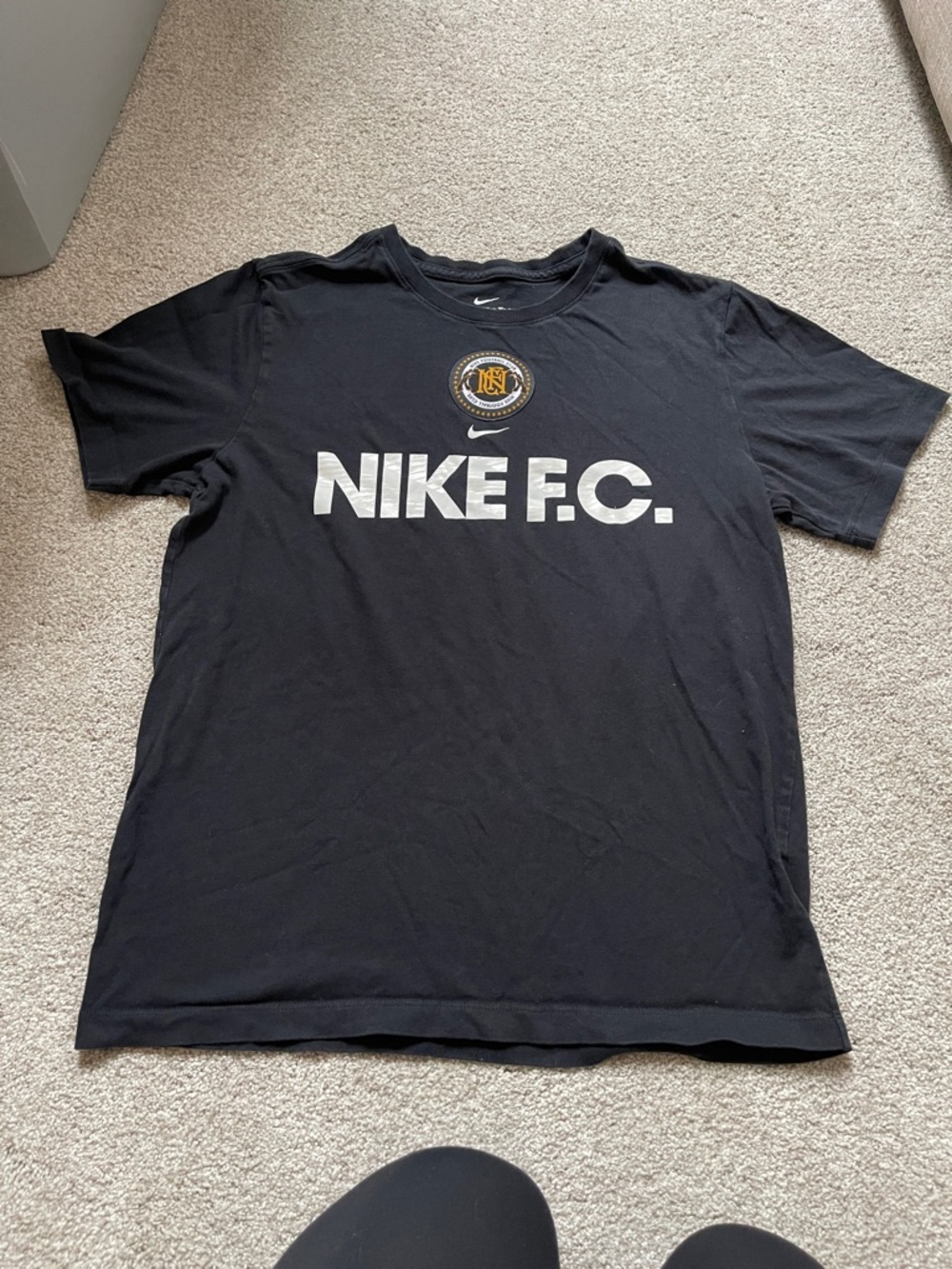 Nike Black Nike F.C. Short Sleeve Logo Tee